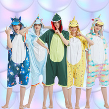 亚马逊女夏季短袖卡通连体睡衣女可爱韩版动物成人亲子儿童演出服