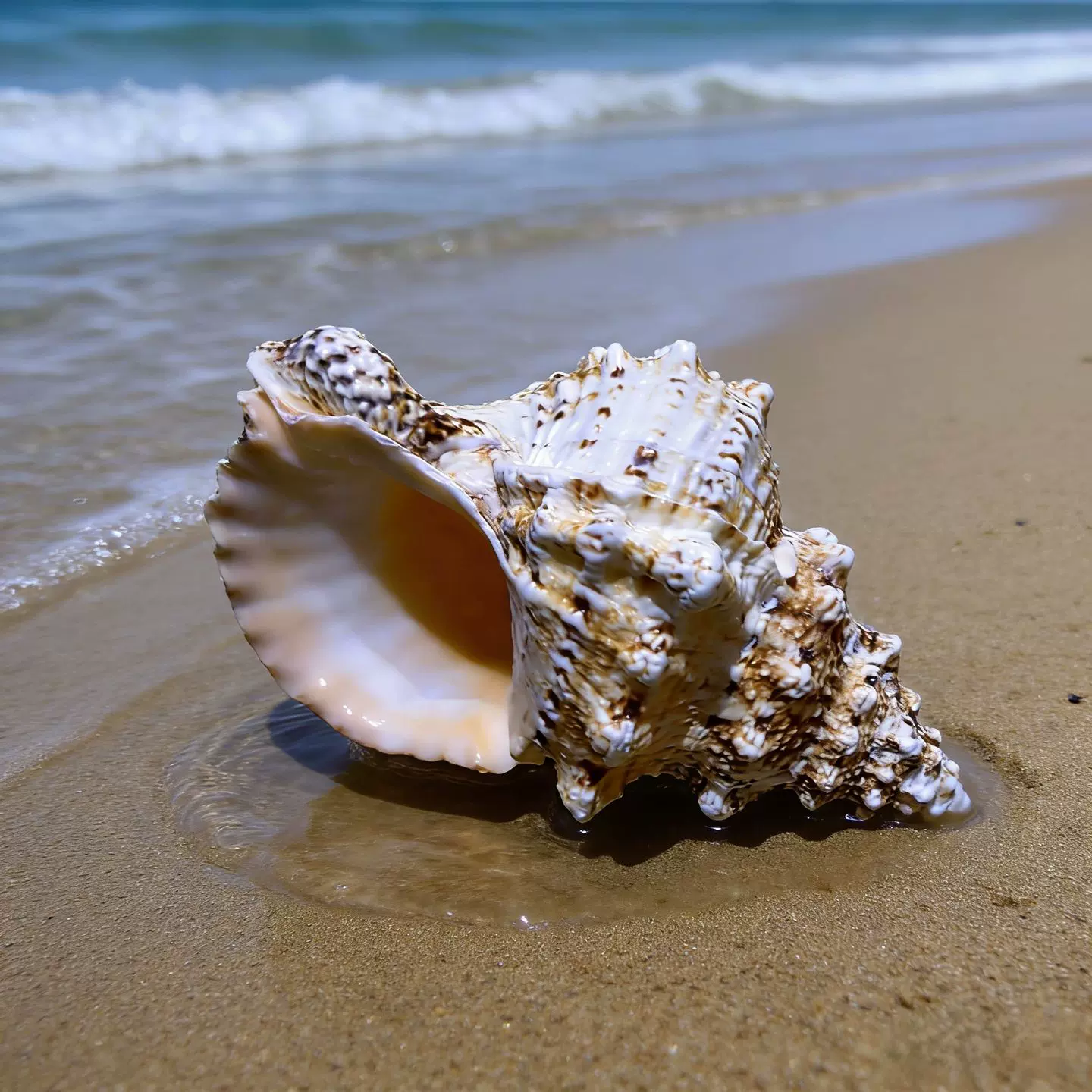 天然海螺贝鱼缸造景地中海装饰品石头螺摆件 蛙螺螺钿水族金色