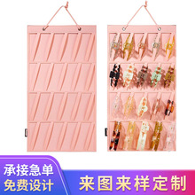 新款首饰珠宝耳环挂袋发夹饰品头饰便携收纳袋大容量毛毡壁挂袋