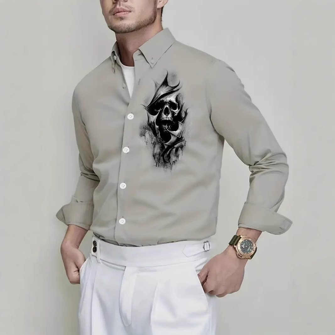 2025 nuevo estilo Amazon comercio exterior casual transfronterizo tendencia de moda salvaje camisa de manga larga de alta calidad MB12