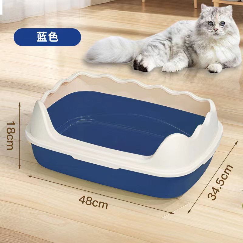 Basina de arena para gatos transfronterizos, inodoro para gatos semi-cerrado super grande, anti-banda de arena extra pequeña, estiércol para gatos pequeños, artículos para gatos