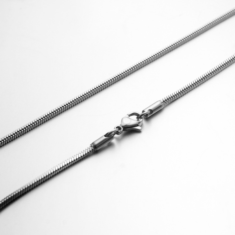 Jewelry Square Snake Chain Bone Chain Necklace Men's Trendy Light Luxury Niche Design Chain Thin Men's Chain Titanium Steel Women's Clavicle Chain