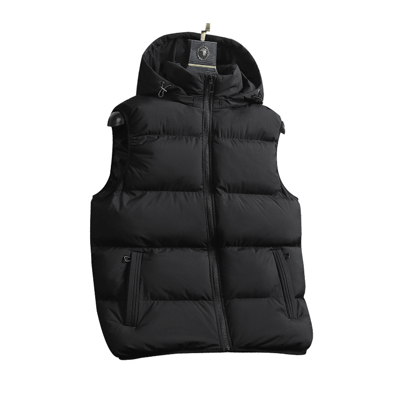 Advertising cálido de alta gama algodón chaleco de trabajo personalizado logotipo chaqueta con capuchón bolsillo impermeable clip personalizado