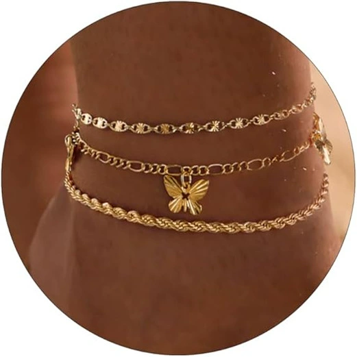 ankLE bracelet, chain, accessory, for import, bright catchy style, Birthday gift
