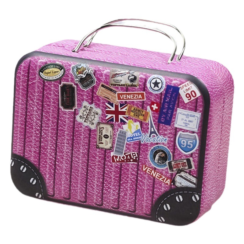 Retro maleta mini maleta caja de hierro caja de dulces monedero caja de monedas de regalo creativo caja de metal caja de embalaje