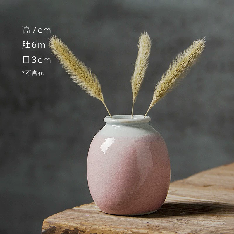 Ceramic Decorative Flower Vases, Handmade Small Tabletop Vase, Glazed Variants