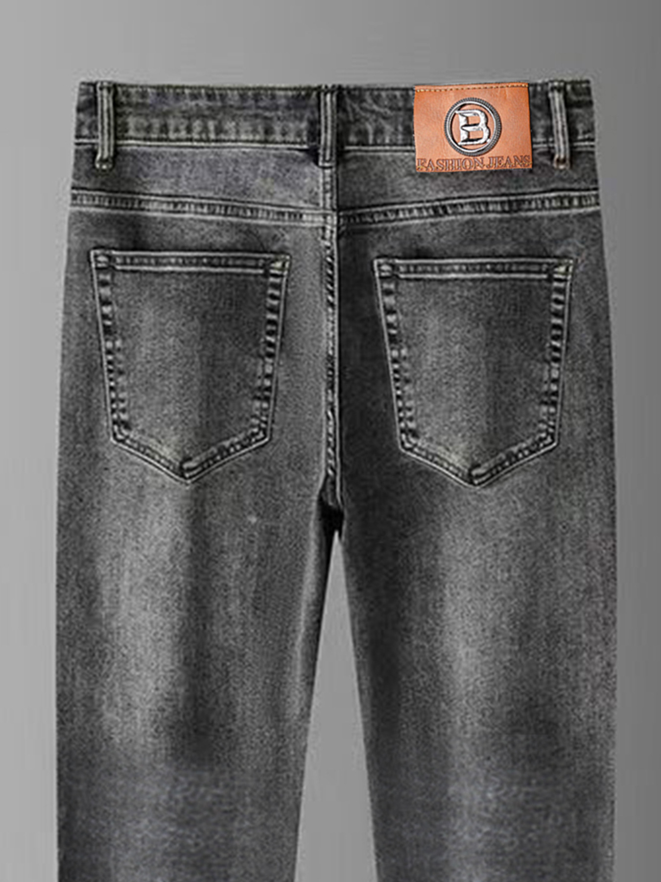 Jean slim straight gris pour homme | denim confortable extensible_voghion.com