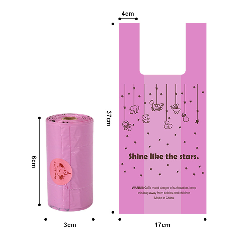Bolsa de basura para mascotas de comercio exterior degradable solo rollo de heces bolsa de mierda bolsa de Amazon perro taburete bolsa de aseo para mascotas