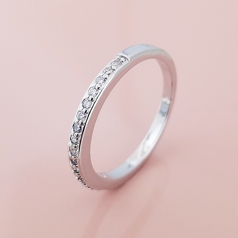 Street Occasion Copper Material Water Droplets Pattern Fashion Water Droplets Copper Plating Zircon Rings 1 Pair