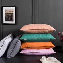 新款五彩纯色枕芯单双人家用酒店宾馆羽丝棉枕头礼品枕芯批发厂家