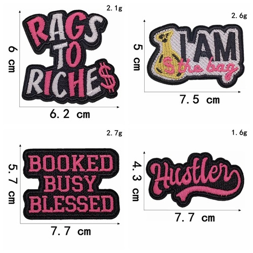 Jiàn Xīnggāng New Cross-border Personalized Girl Embroidery Fabric Patch Computer Embroidered Label Clothing Decoration Patch Backing Adhesive