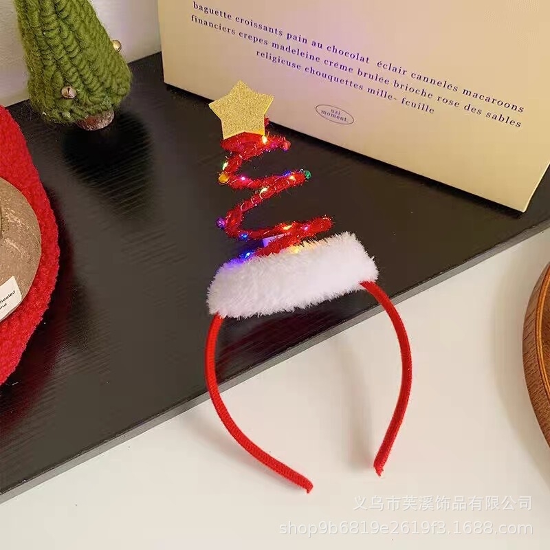 クロスボーダークリスマススノーフレーク帽子ヘッドバンド女性のホリデーパーティー子供かわいいサンタクロースの頭飾り鹿の角ヘッドバンド|undefined