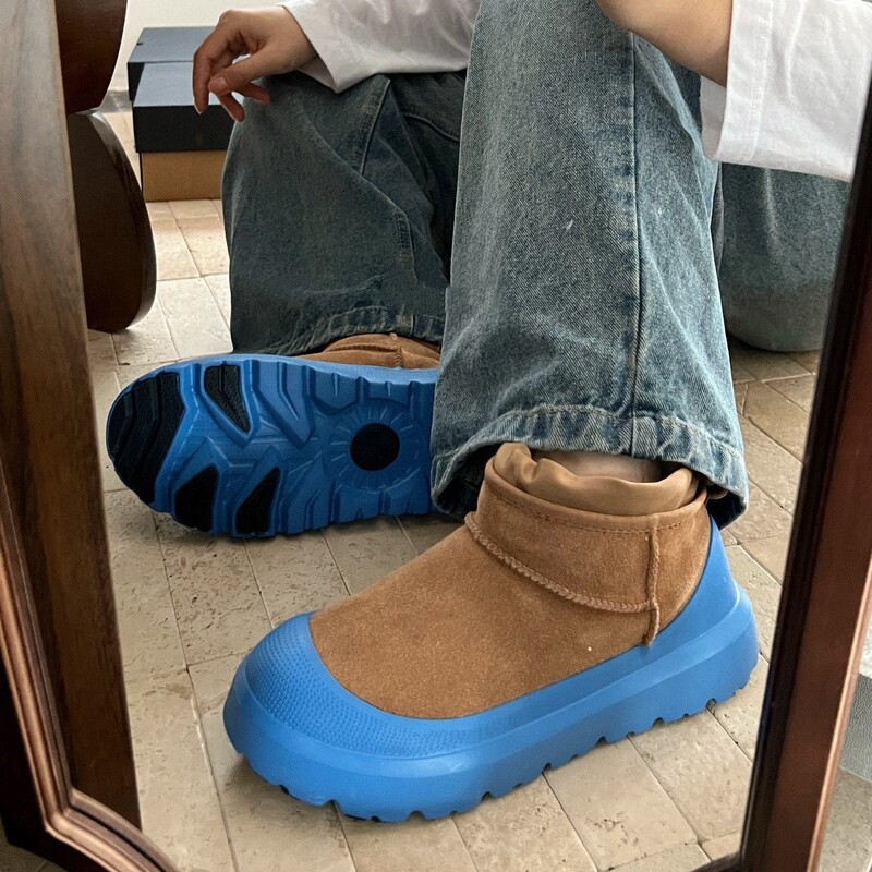 Sangpo High-Top Tasman Thick-Soled Wang Yibo Same Style Couple's Snow Boots with Drawstring Tasman Wool Snow Boots for Men
