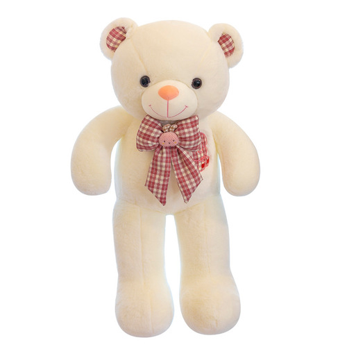 Quality Hug Bear Doll Sweater Bow Tie Ribbon Teddy Bear Plush Toy Girls Sleeping Wedding Gift Cross-Border