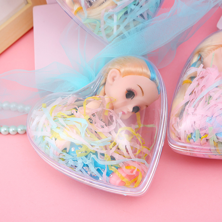 Flash de hielo y nieve muñeca bola de cristal portátil de luz transparente de 6 pulgadas de vinilo princesa muñeca chica juguete regalo