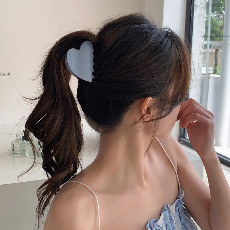 クリーム色のミディアムラブクリップ、アクリルシャーククリップ、後頭部ヘアクリップ、ポニーテールヘアクリップ、ヘアアクセサリー|undefined