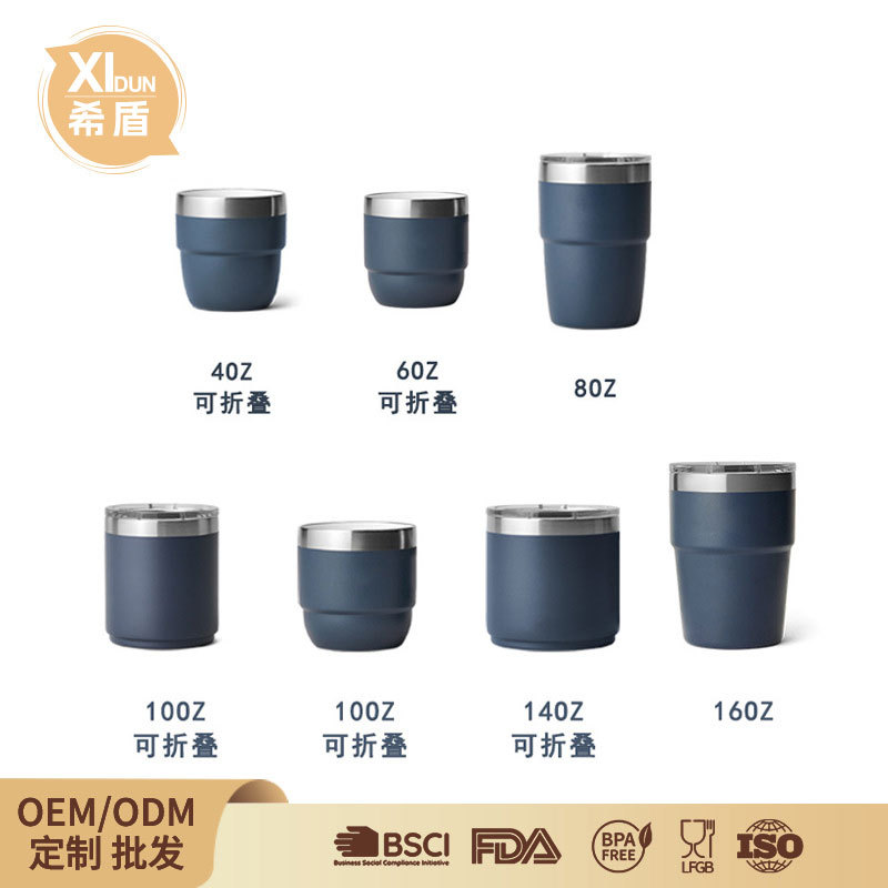 跨境304马克杯双层不锈钢水杯手柄杯迷你咖啡杯便携家用茶杯批发