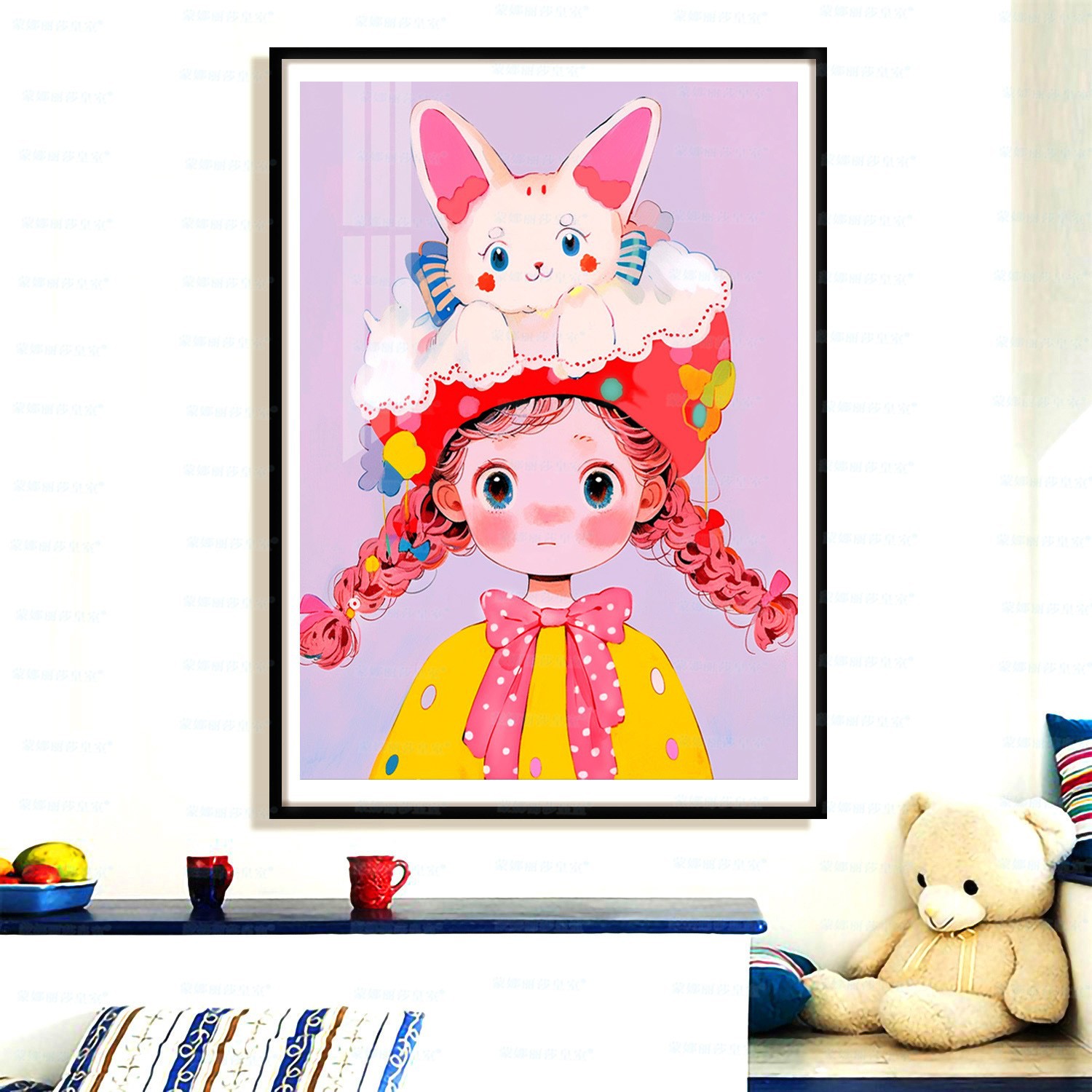 Mona Lisa serie de chicas cruzadas reales minimalistas niños cruzadas simples decoración de la sala de estar dormitorio image 8