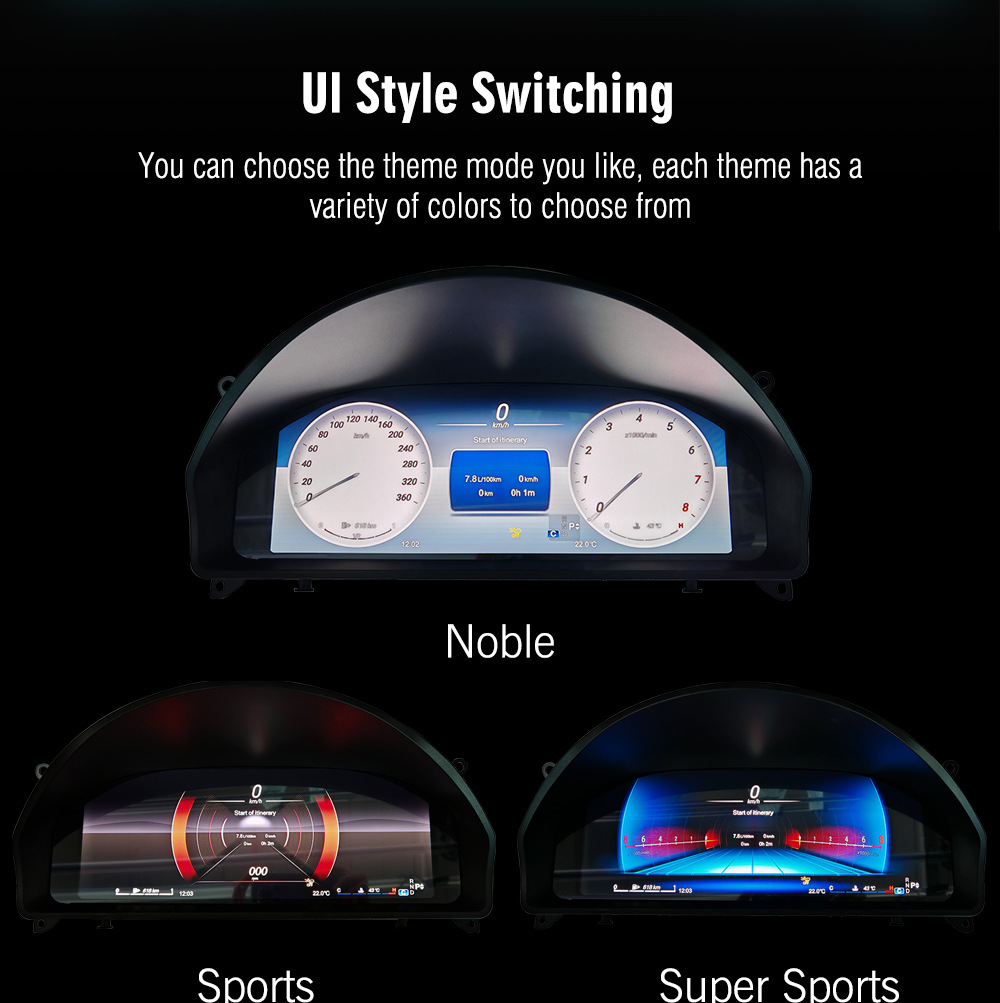 Cross-border new applicable Mercedes Benz GLK old to new 12.3 inch large screen intelligent full LCD instrument