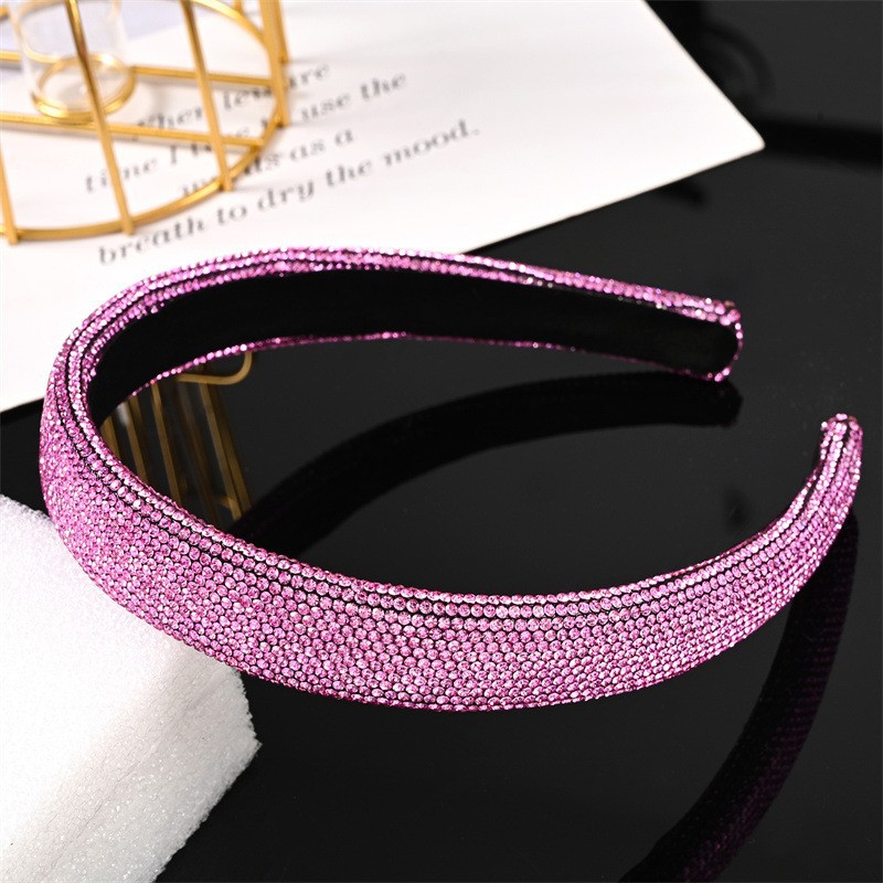 Nueva esponja de diamantes de imitación de diadema completa europea y americana transfronteriza con accesorios para el cabello de moda roja neta accesorios para el cabello de la banda para el cabello de las mujeres