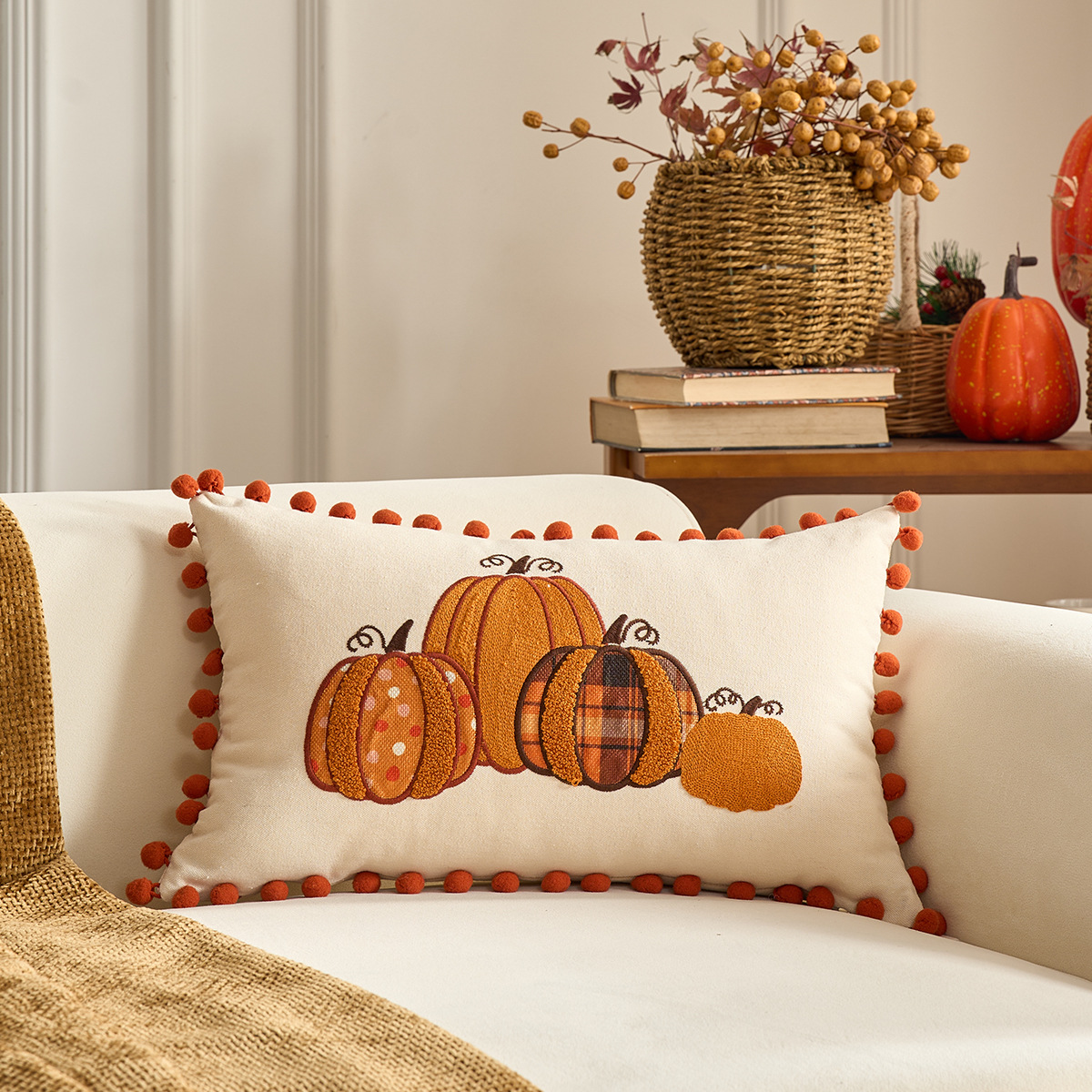 호박볼 레이스 허리베개 4개