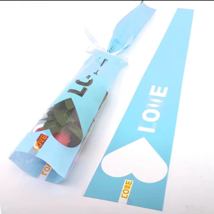 Bolsa de embalaje de flores, bolsa individual de rosas, tienda de flores, bolsa de embalaje de ramo transparente diy, bolsa de ramo opp impermeable de alta gama