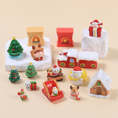 樹脂部品クリームゴムdiyアクセサリー微景観創意クリスマスツリー置物漫画立体クリスマス雪だるま