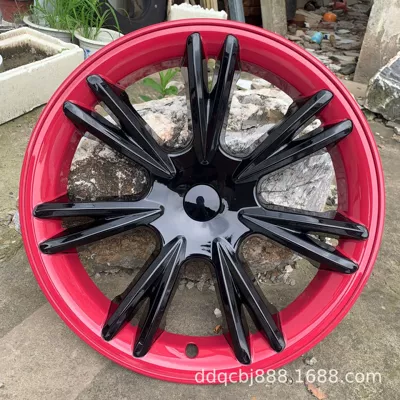Suitable for Tesla ModelY wheel hub cover decorative protection ring 19 inch modified scratch-resistant all-inclusive bare wheel cover (Hub cover) - 19inch-sports-beetroot-purple-4-pcs