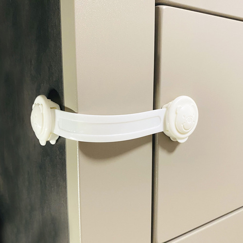 2024 Bear Model Multifunctional White Extended Baby Safety Lock Baby Double Snap Children's Drawer Lock 16CM