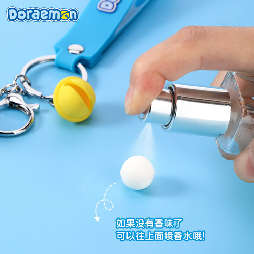 Doraemon Keychain Scented Pendant for Car Key Ring, Men's and Women's Cartoon Bag Mobile Phone Doll Pendant