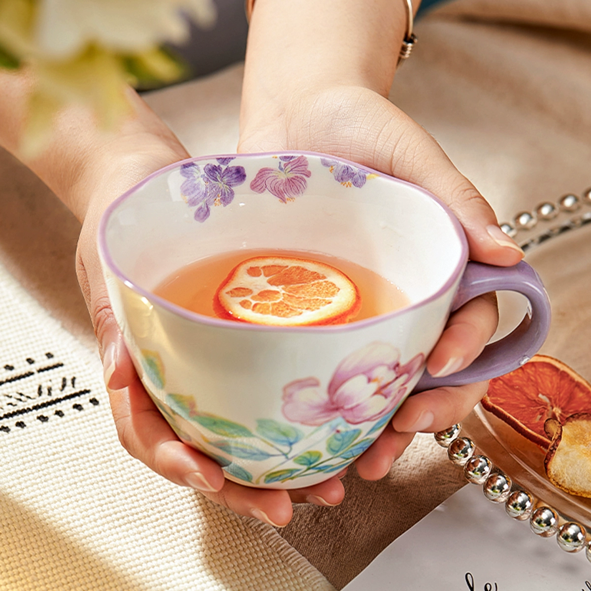 Пластиковая кружка EssenceCeramic Mark для девушек с ощущением воды, овсяная кружка для завтрака, офисная кофейная кружка, высокая краса, чай