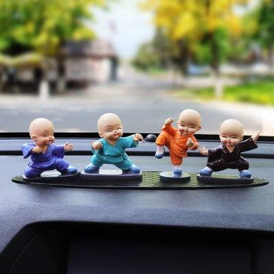 cute car interior decoration supplies for – Car ornaments - kung-fu-monk-leopard-pad