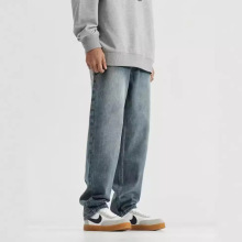 美式复古牛仔裤男夏季水洗2024宽松直筒痞帅阔腿裤子高街vibe潮牌