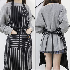 北欧シンプルなコーヒーショップベーキングメンズフラワーショップ作業服キッチン肥厚家庭用綿とリネンエプロン耐油エプロン