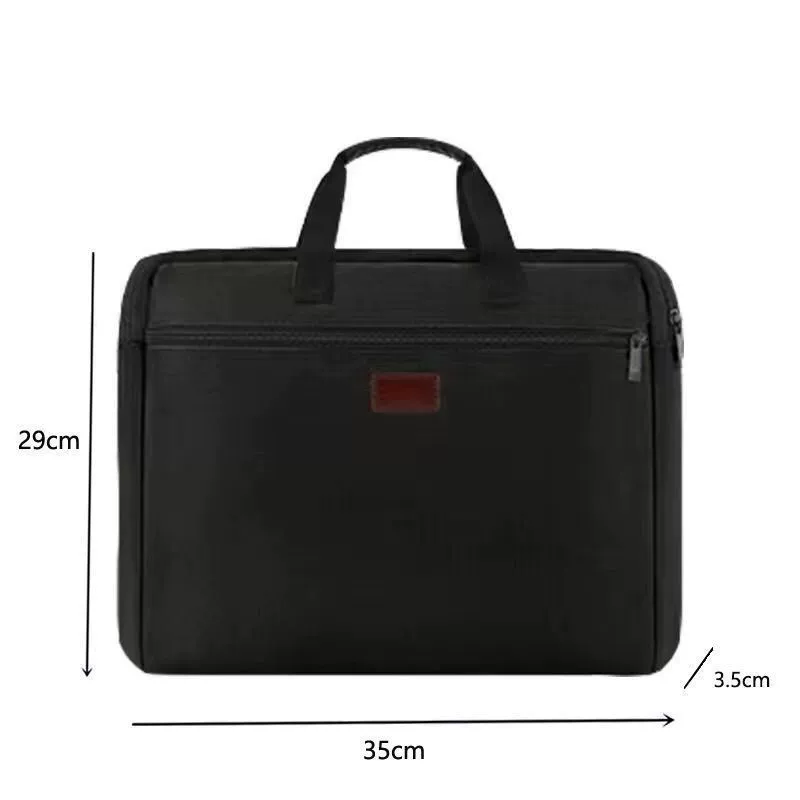 Handheld capacious cloth bag for documents with zipper, files bag for folders