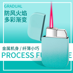 Sleek Red Flame Inflatable Windproof Gradient INS Influencer Lighter Smoking Accessories Gift for Couples Cute