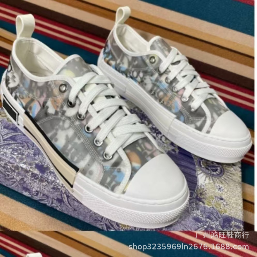 Estación europea D casa zapatos de alta calidad para hombre 2024 zapatos de lona transpirables zapatos blancos zapatos deportivos con letras estampadas planas para mujer
