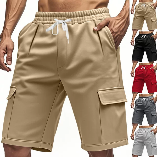 Cross-border Amazon European and American Men's Sports Loose Workwear Multi-pocket Straight Squat Jogging Casual Shorts for Men