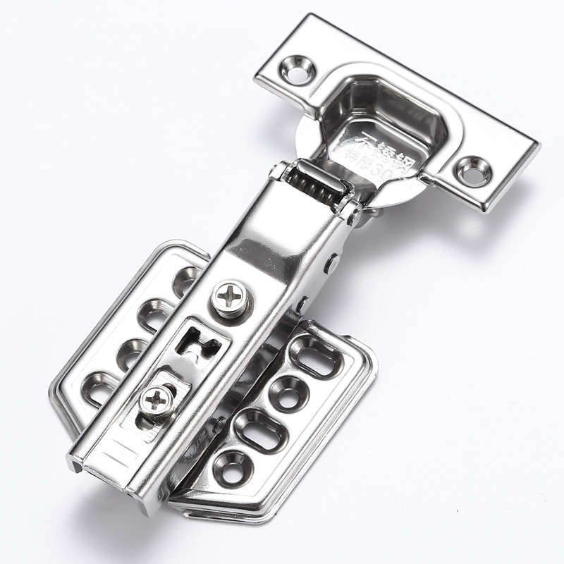 Bisagra hidráulica de acero inoxidable con amortiguación y rebuffeo para un funcionamiento silencioso, bisagra reforzada para puertas de armarios y gabinetes, bisagra desmontable para puertas de muebles.