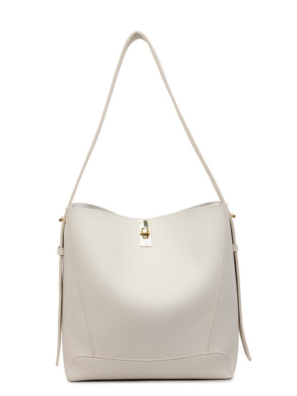 Bolso de mujer nicho sensación de alto nivel litchi estampado bolso de balde 2026 nuevo estilo de alta capacidad de moda bolso de hombro