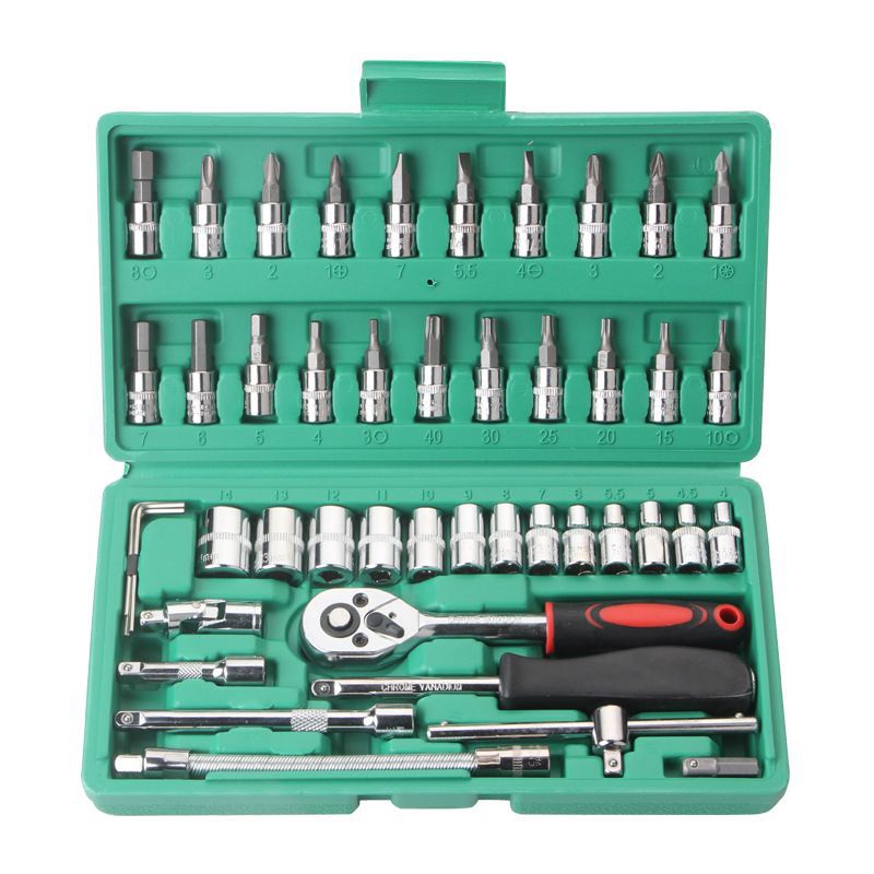 Suitable for 46-Piece Combination Small Fly Sleeve Tool Car Repair Household Multi-Functional Quick Ratchet Wrench