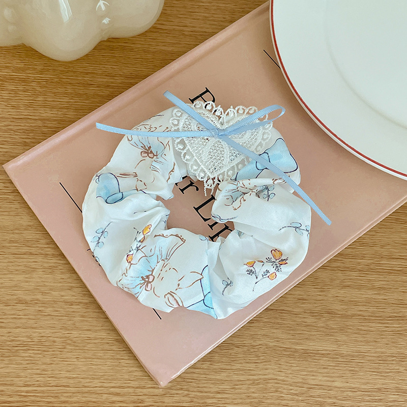 Retro rayas toallas cuadradas intestino grueso anillo de cabello de alta elástica cuerda de cabello de cola de caballo de alta calidad correa de cabello tocado de mujer