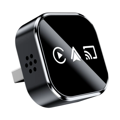 Cross-Border Four-In-One Apple Android Screen Mirroring Wireless Carplay Box Smart Reverse Control Arplay Box (Simsiz CarPlay və Android Auto) - q1a-black-white-label-metal-glass-apple-android-mirror-casting-android-auto-4-in-1-carplay-box-for-overseas-system-use-only