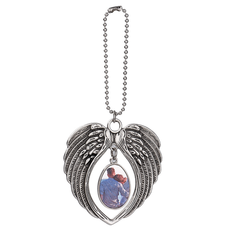 Heat Transfer Blank Angel Wings Holding Heart Pendant European and American Car Accessories Cross-Border Amazon Hot Seller
