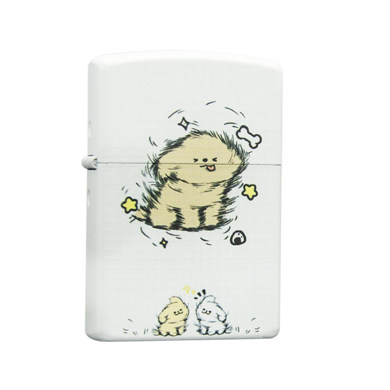 조로 - 흰색 페인트 보드 - 컬러 인쇄 - 흔들리는 노란색 강아지