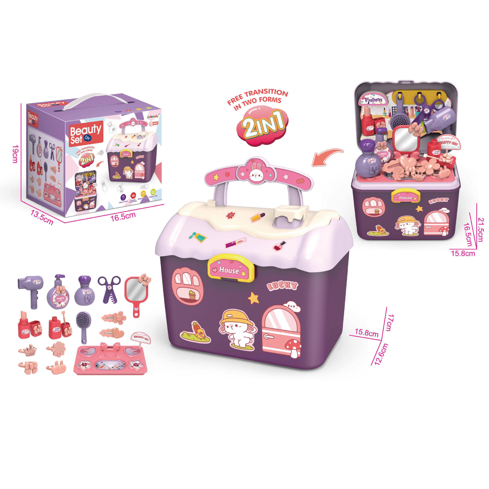 Simulación transfronteriza mini cocina doctor postre mascota set de barro de color usado caja de almacenamiento de juguetes casera