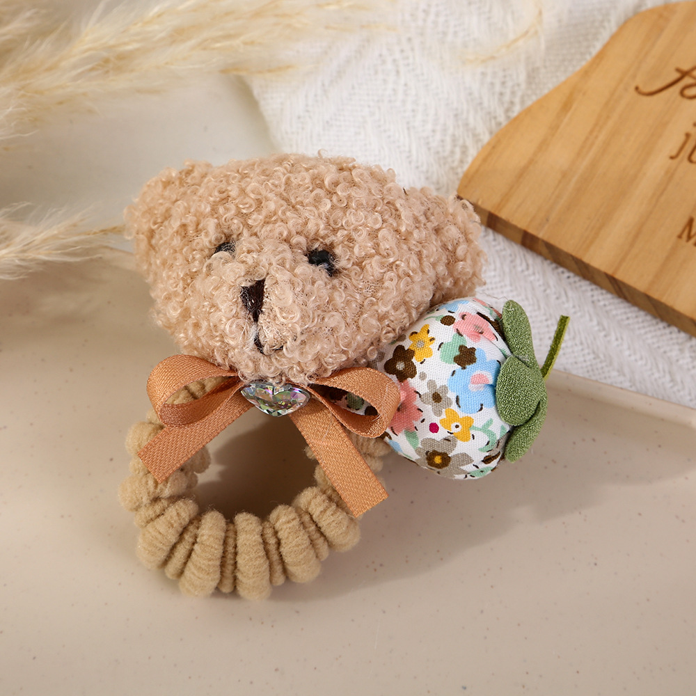 Lindo conejo de peluche para niños, lazo para el cabello, niña, oso, banda de goma, lazo para el cabello, bebé de alta elasticidad, no lastima el cabello, cuerda para el cabello, niña