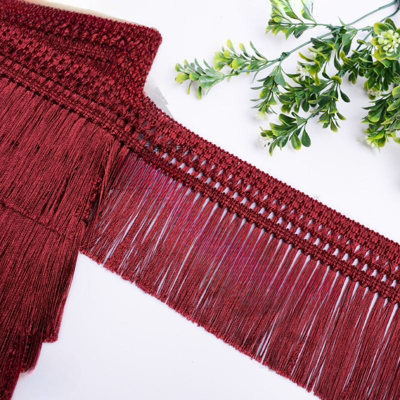 窗帘流须花边12公分拉直龙须边穗窗帘桌边装饰花边流苏配件辅料