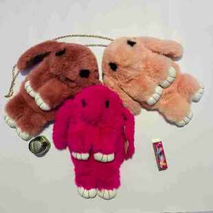 Universal plush cute rabbit on chain, shoulder bag, chain bag