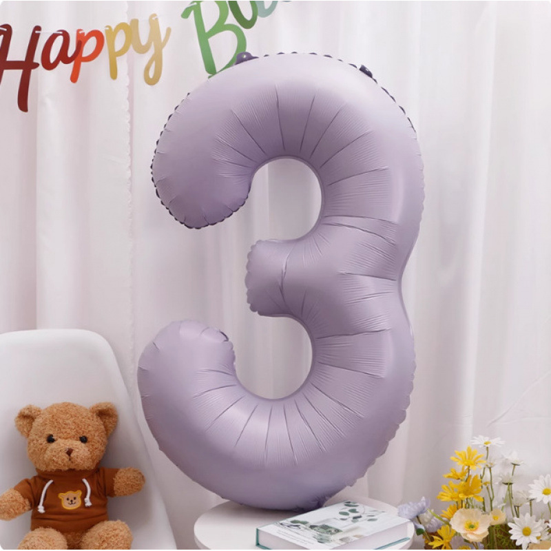 40inch アルミフィルムデジタルバルーン ベビーブルーピンク 女の子の誕生日シーンの装飾 ベビー123歳の誕生日の装飾|undefined